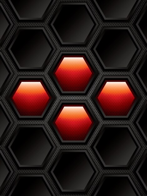 Vector de folleto rojo metálico de fondo abstracto