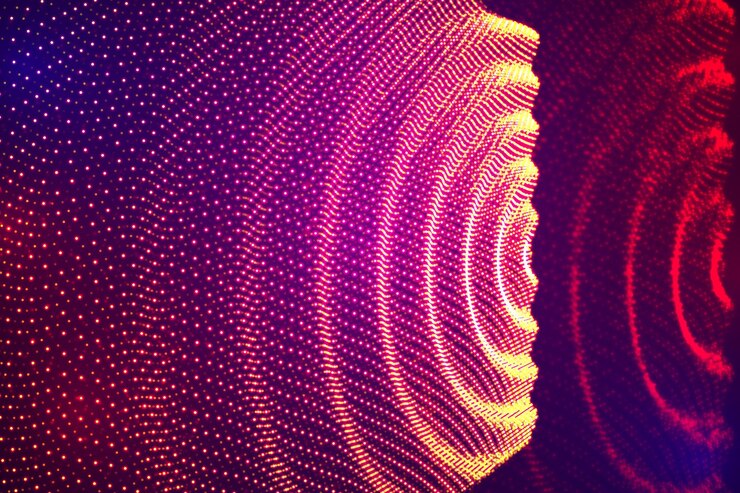 Vector vector de fondo 3d onda de puntos danza geométrica
