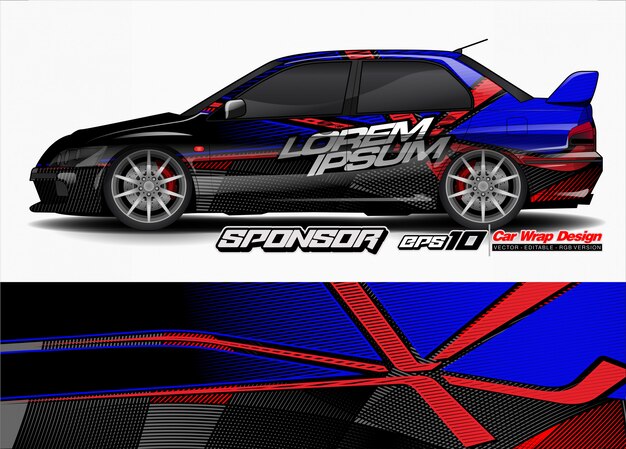 Vector de fondo abstracto para diseño de envoltura de coche de carreras y librea de vehículo
