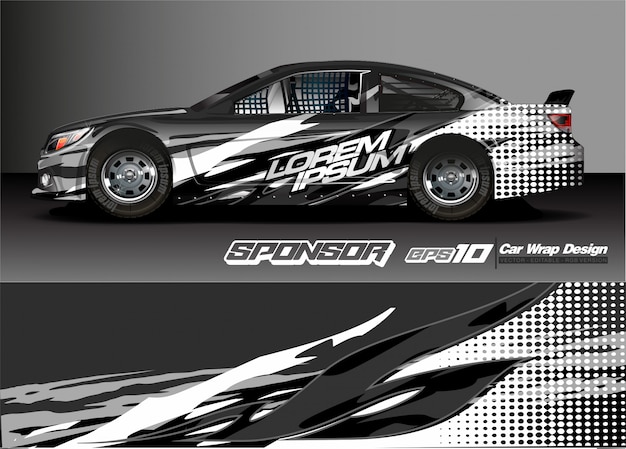 Vector de fondo abstracto para diseño de envoltura de coche de carreras y librea de vehículo