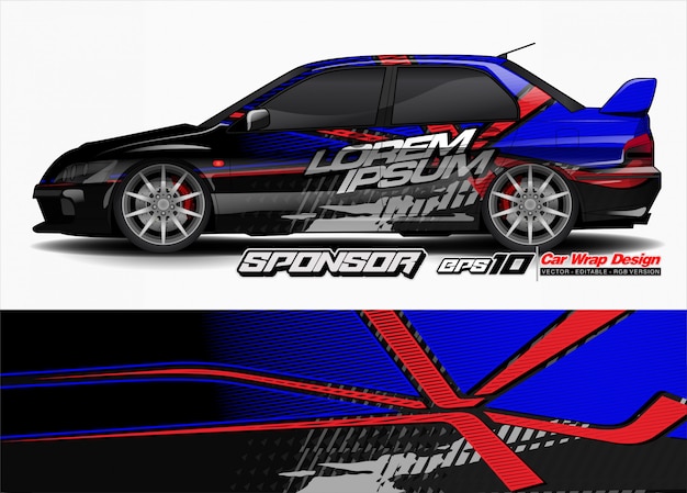 Vector de fondo abstracto para diseño de envoltura de coche de carreras y librea de vehículo
