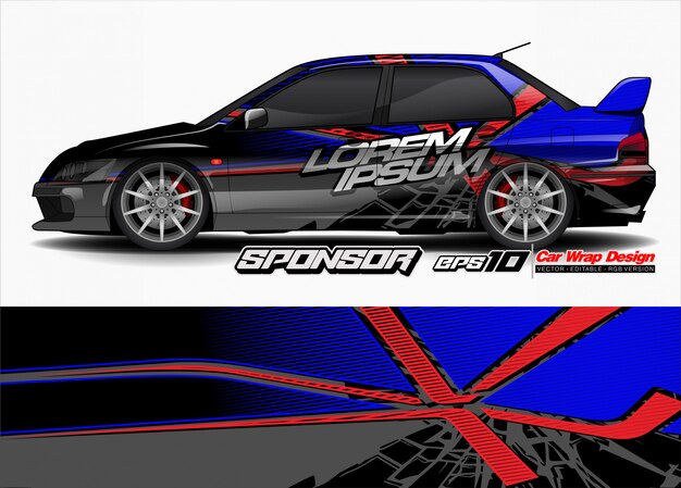 Vector de fondo abstracto para diseño de envoltura de coche de carreras y librea de vehículo