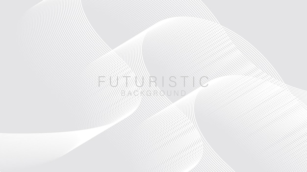 Vector fondo abstracto futurista blanco con líneas patrón de textura