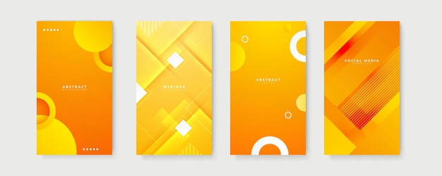 Vector de fondo abstracto naranja con formas de gradiente naranja de moda composición carteles de diseño futurista para el diseño de plantillas de redes sociales de historia