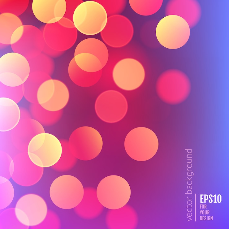 Vector vector de fondo abstracto realista con luces bokeh desenfocado borrosos coloridos