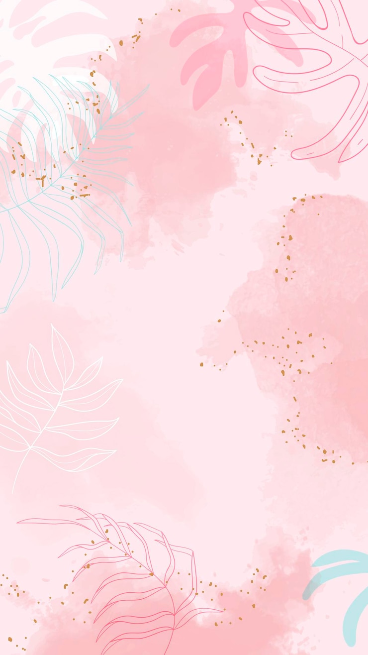 Vector vector de fondo de acuarela frondosa rosa