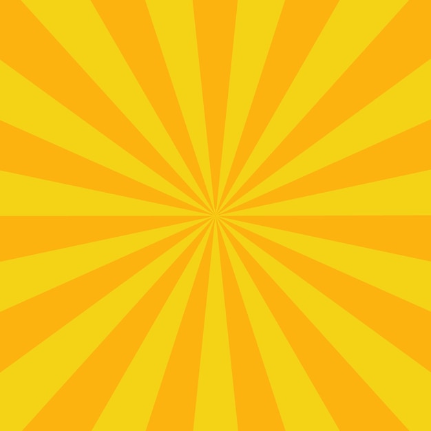 Vector de fondo amarillo abstracto. Banner de arte pop moderno con rayos de sol