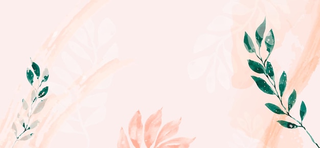 Vector de fondo de arte floral acuarela abstracta. Fondo floral rosa rosa primavera con acuarela