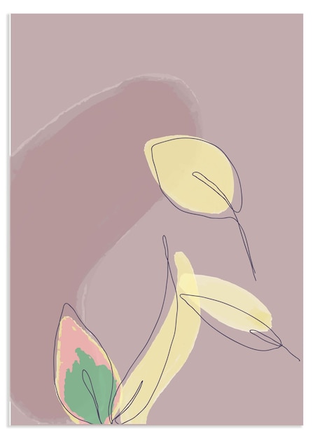 Vector de fondo de arte de línea abstracto diseño moderno minimalista