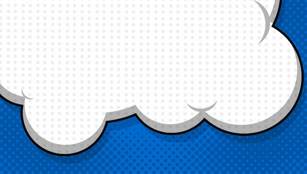 Vector fondo azul cómico con nube