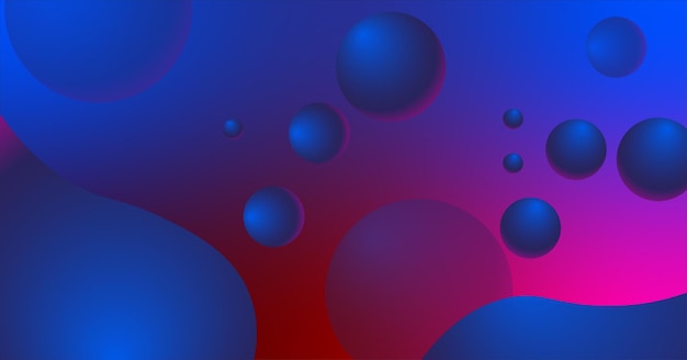 Vector fondo azul y rojo con círculos