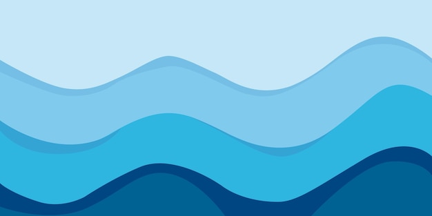Vector de fondo de bandera de onda azul abstracto con formas onduladas geométricas