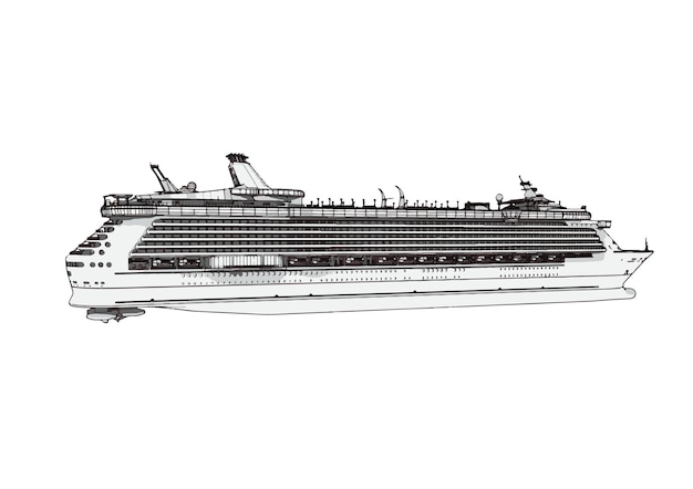 Vector de fondo blanco de boceto de crucero