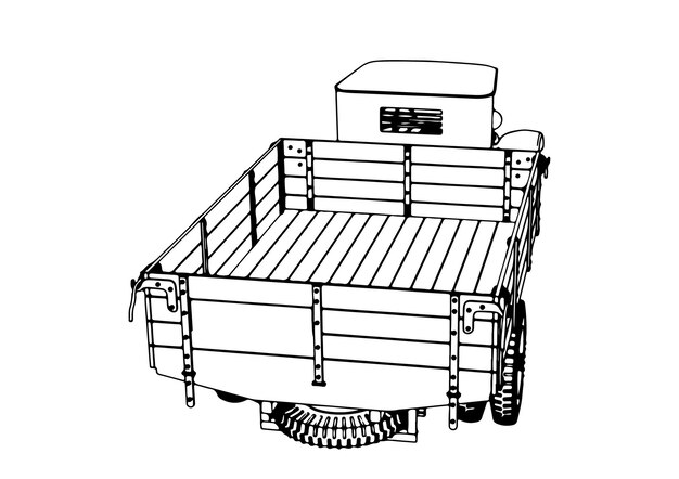 Vector de fondo blanco de bosquejo de camión