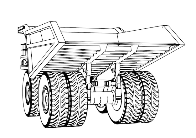 Vector de fondo blanco de bosquejo de camión