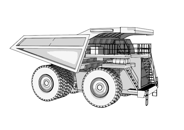 Vector de fondo blanco de bosquejo de camión
