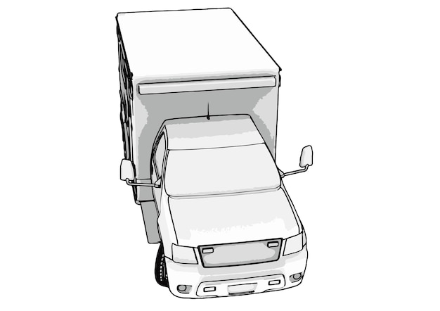 Vector de fondo blanco de bosquejo de camión