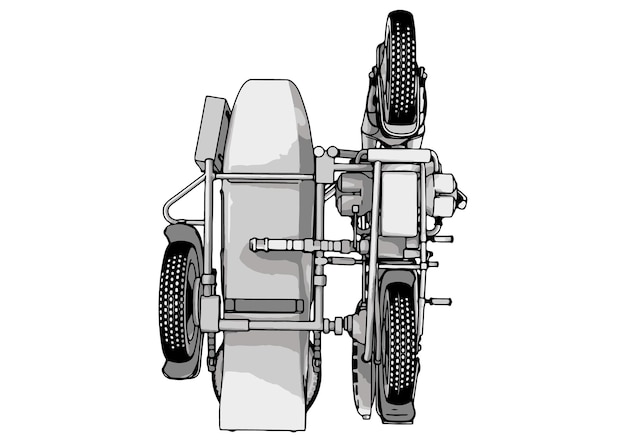 Vector de fondo blanco de dibujo de motocicleta deportiva