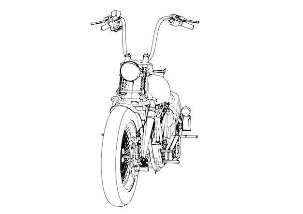 Vector de fondo blanco de dibujo de motocicleta deportiva