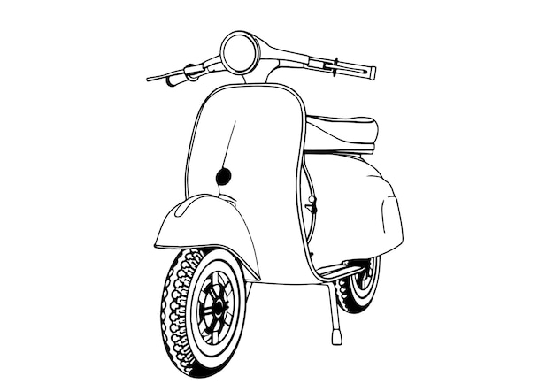 Vector de fondo blanco de dibujo de motocicleta deportiva