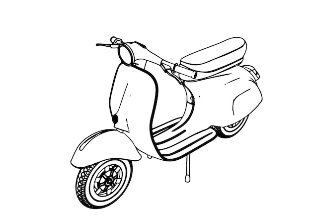 Vector de fondo blanco de dibujo de motocicleta deportiva