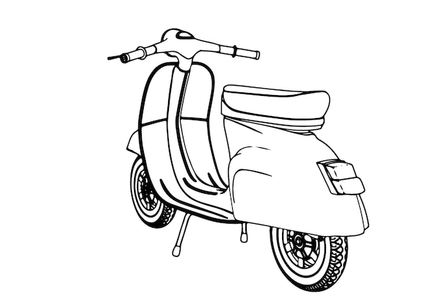 Vector de fondo blanco de dibujo de motocicleta deportiva