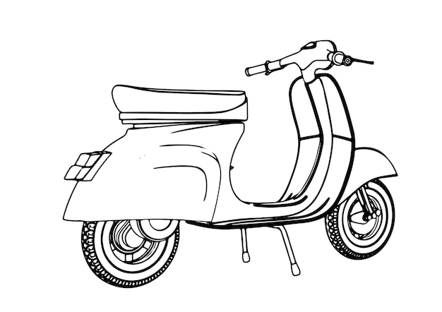 Vector de fondo blanco de dibujo de motocicleta deportiva