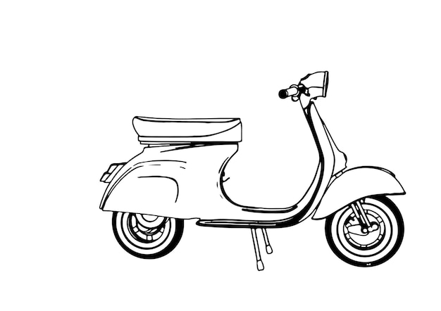 Vector de fondo blanco de dibujo de motocicleta deportiva