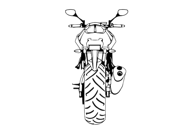 Vector de fondo blanco de dibujo de motocicleta deportiva