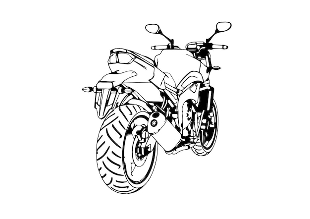 Vector de fondo blanco de dibujo de motocicleta deportiva