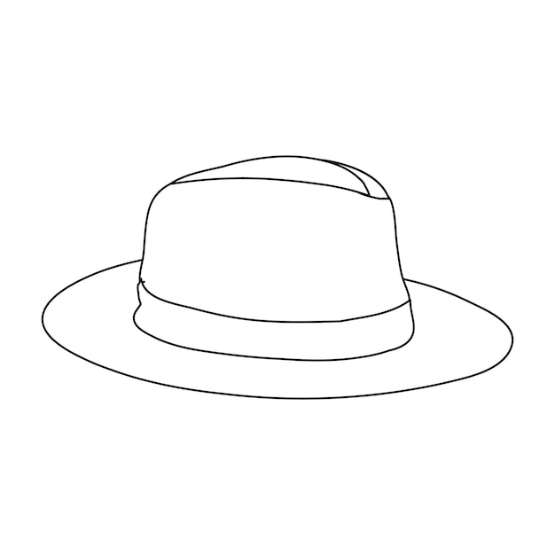 Vector vector en un fondo blanco líneas de contorno de sombrero de moda para hombres