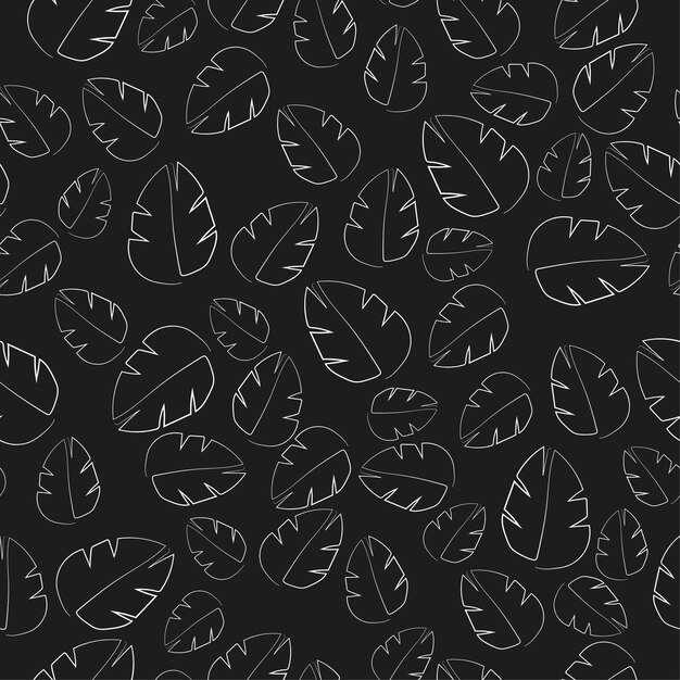 Vector de fondo blanco y negro de lujo Patrón floral fantasía hoja planta línea artes Vector ilustración