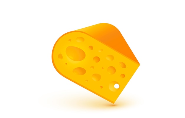 Vector de fondo blanco de objeto de comida de icono orgánico de queso