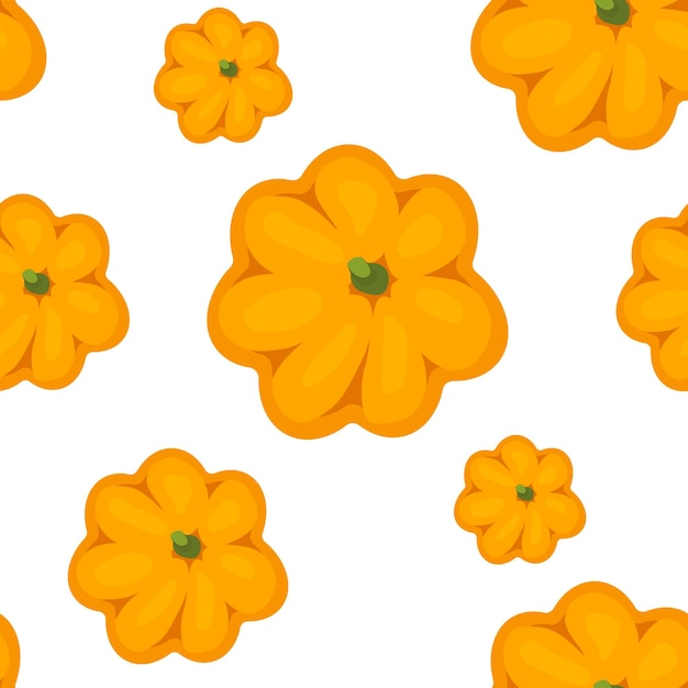 Vector de fondo blanco de patrón de calabaza de otoño, ideal para estampados textiles de temporada, banners de vacaciones