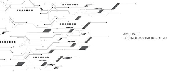 Vector de fondo blanco de patrón de tecnología de alta tecnología Fondo de pantalla de tecnología gris elegante