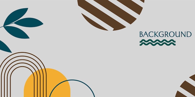 Vector de fondo boho dibujado a mano. Fondo mínimo en estilo boho con espacio de copia para texto.