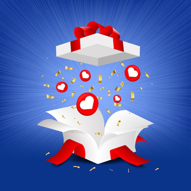 Vector de fondo de la caja de regalos sorpresa