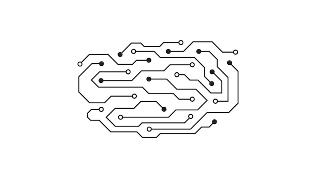 Vector de fondo de circuito en blanco y negro Un fondo tecnológico inspirado en TechPerfect