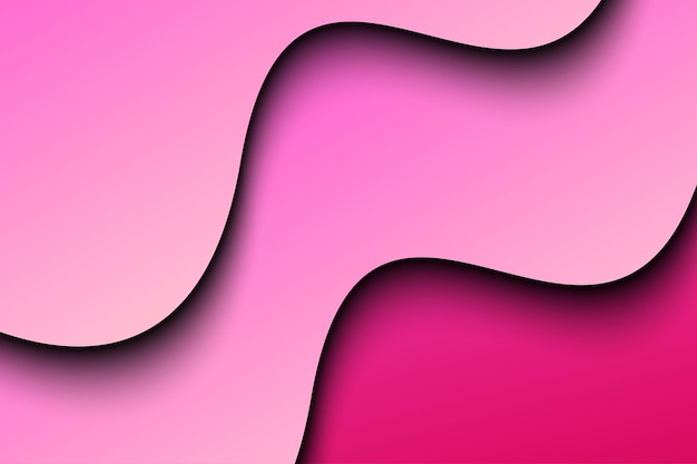 Vector de fondo de color rosa de papercut de forma de onda abstracta