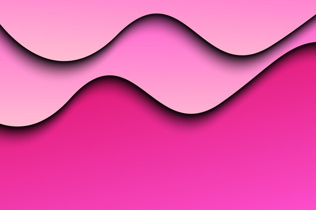 Vector de fondo de color rosa de papercut de forma de onda abstracta