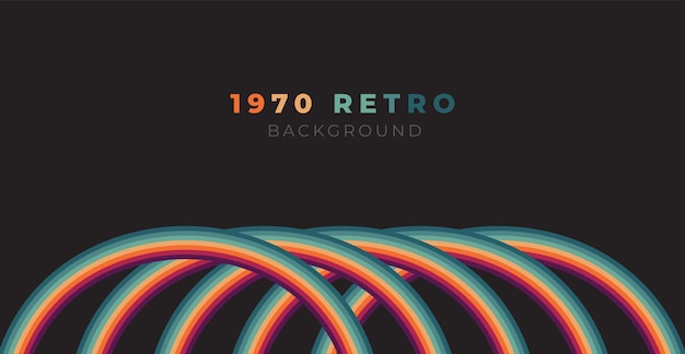 Vector de fondo colorido abstracto de los años 70 Colores retro vintage de la década de 1970 1900 80 90 retro