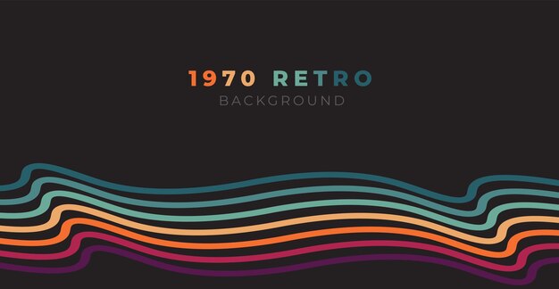 Vector de fondo colorido abstracto de los años 70 colores retro vintage de la década de 1970 1900 80 90 retro