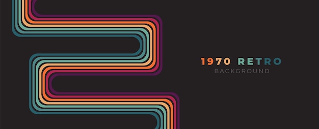 Vector de fondo colorido abstracto de los años 70 Colores retro vintage de la década de 1970 1900 80 90 retro