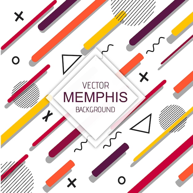Vector de fondo colorido de Memphis