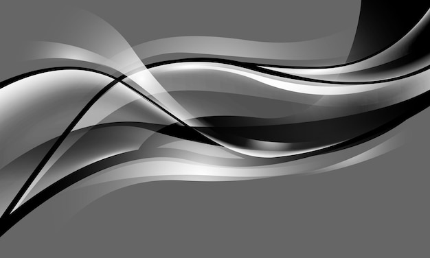 Vector de fondo creativo futurista de lujo de diseño gris de onda de curva brillante de vidrio abstracto realista