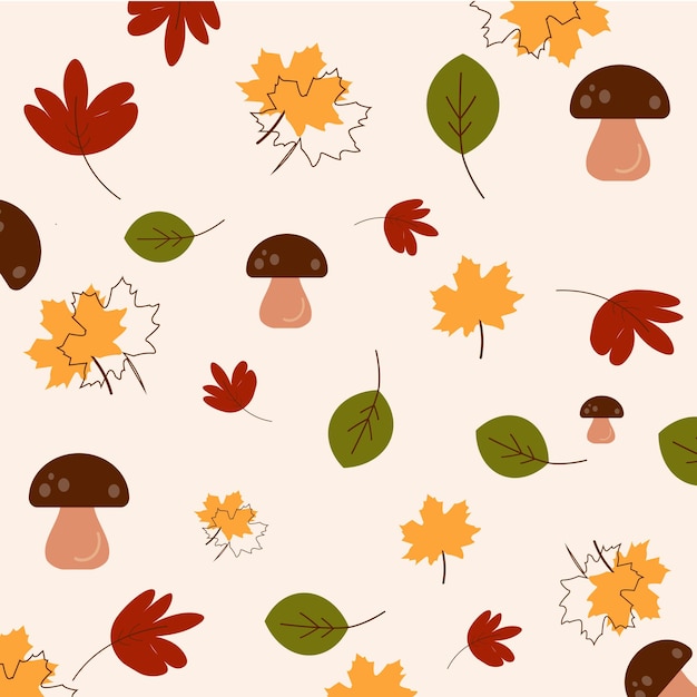 Vector de fondo con dibujos de otoño