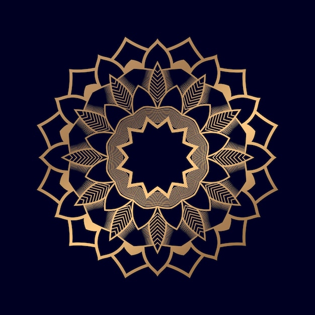 Vector de fondo de diseño de mandala ornamental de color dorado de lujo