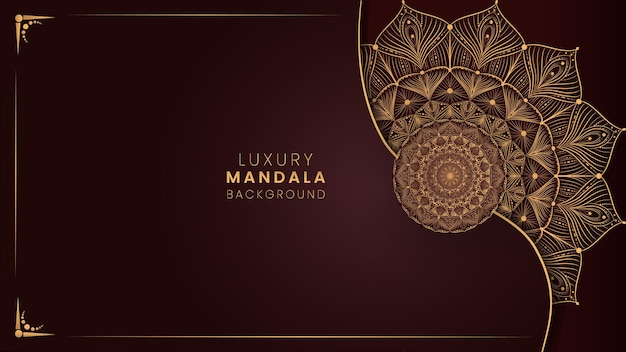 Vector de fondo de diseño de mandala ornamental de lujo