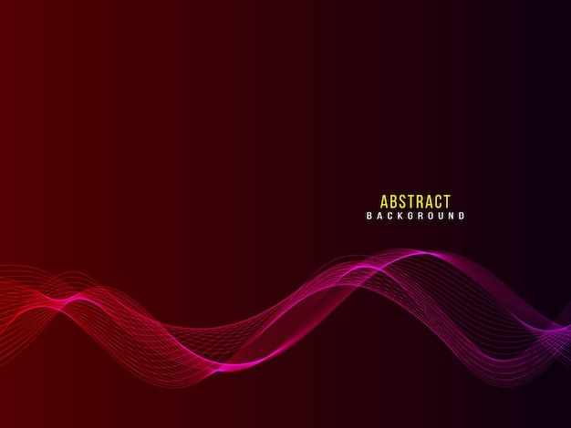 Vector de fondo de diseño de onda que fluye transparente elegante rojo abstracto