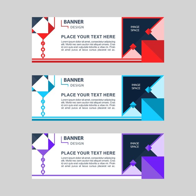 Vector de fondo de diseños de encabezado de plantilla web de banner